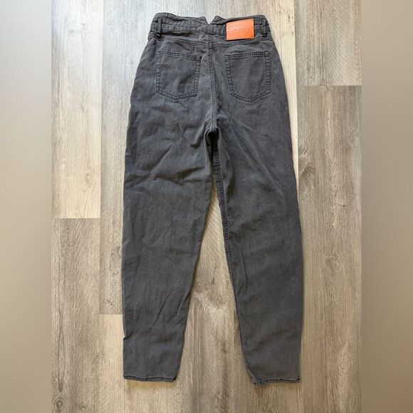 Princess Polly High Waisted Pleat Jeans Washed Black US 4 - Picture 6 of 11